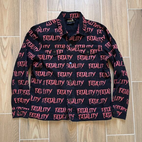NTWRK MORTAL KOMBAT II Men's Trucker Jacket SIZE MEDIUM Button Up Fatality - Picture 1 of 10